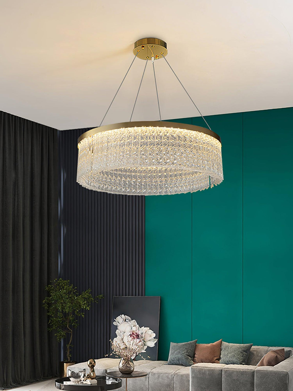 Seluira lampadario Round Halo Crystal