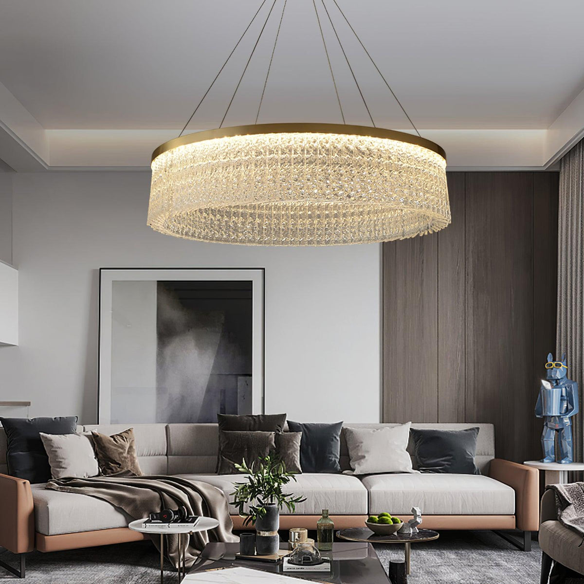 Seluira lampadario Round Halo Crystal