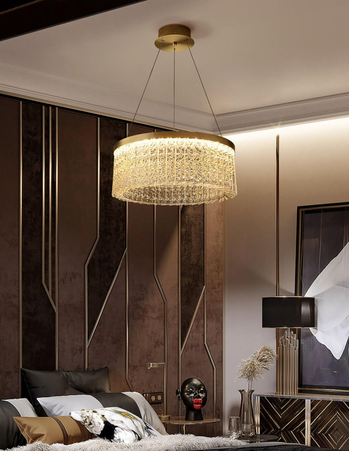 Seluira lampadario Round Halo Crystal