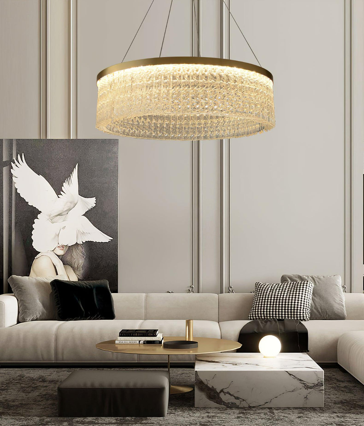 Seluira lampadario Round Halo Crystal