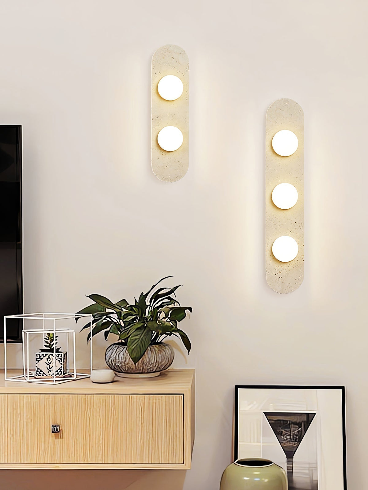 Zasoliel lampada da parete minimalista in travertino Giallo