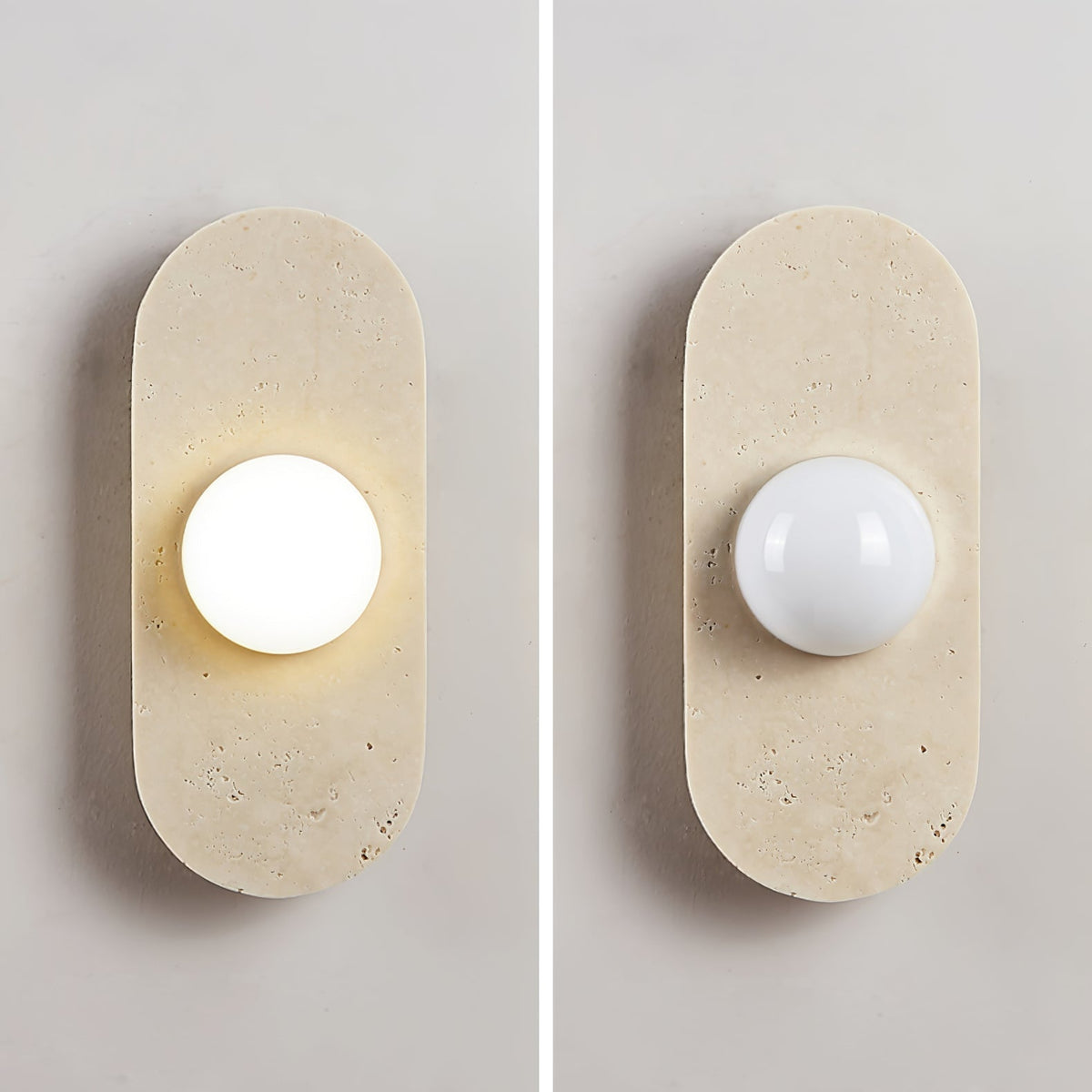 Zasoliel lampada da parete minimalista in travertino Giallo