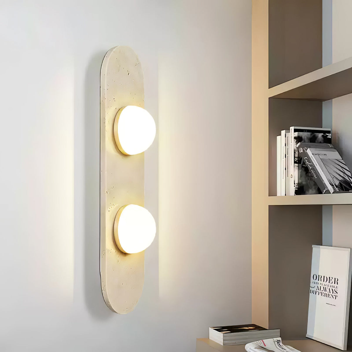 Zasoliel lampada da parete minimalista in travertino Giallo