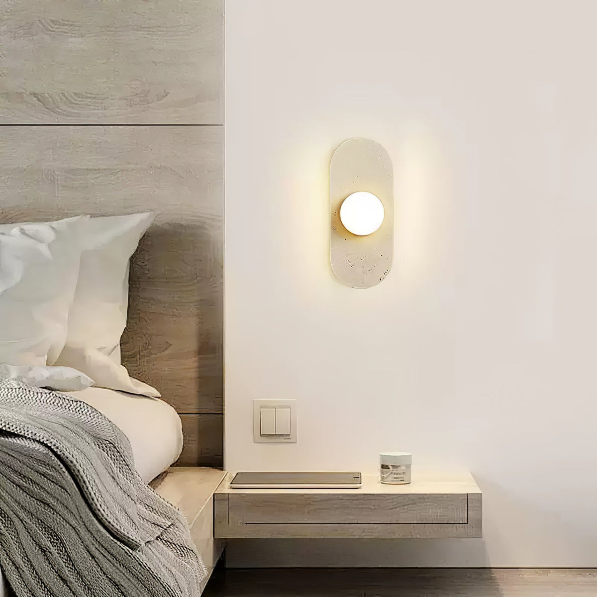 Zasoliel lampada da parete minimalista in travertino Giallo
