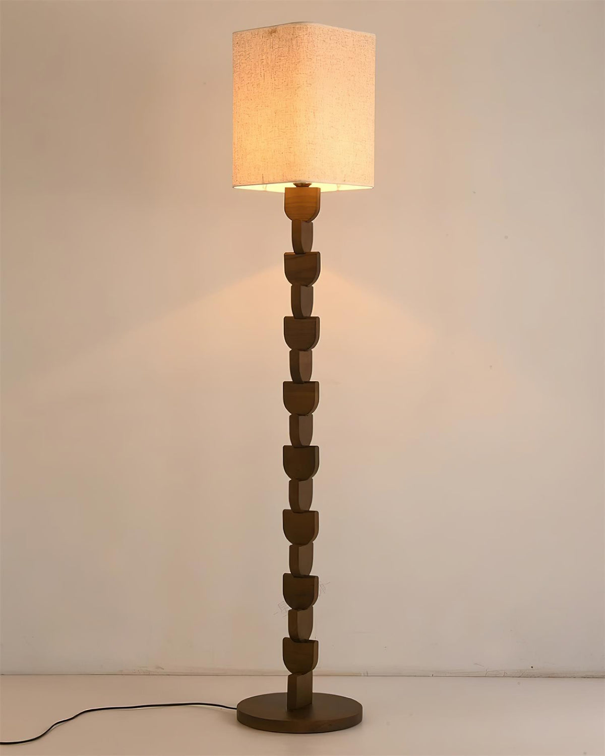 Rinoreria lampada da terra in legno