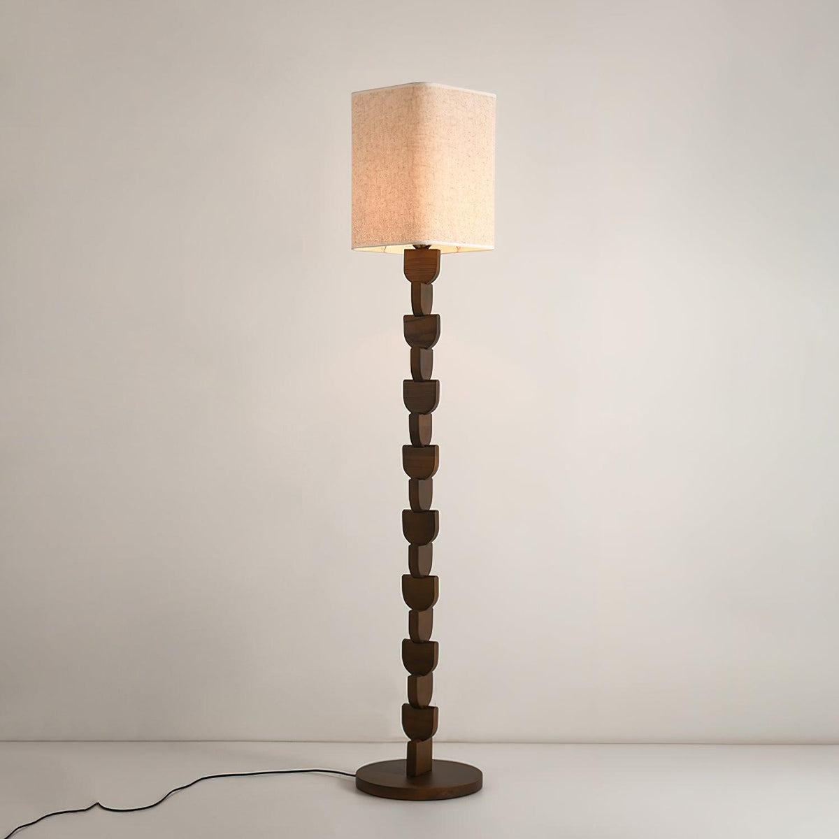 Rinoreria lampada da terra in legno