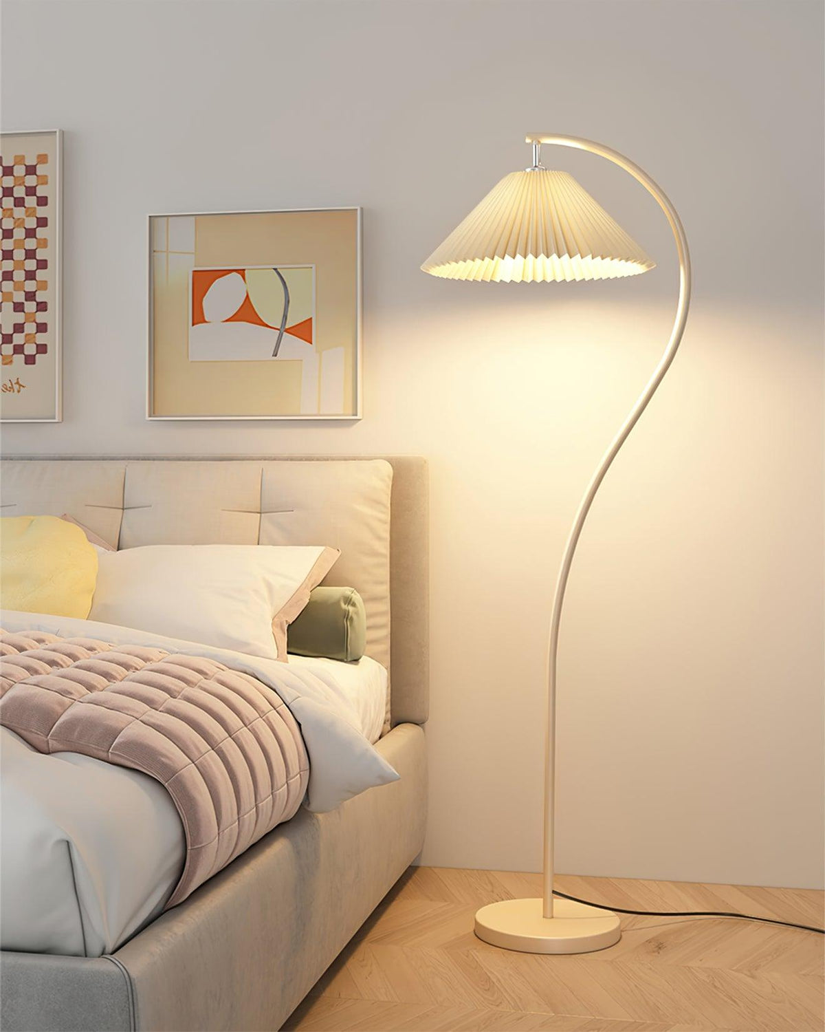 Mytalil lampada da terra moderna in tessuto Curvo