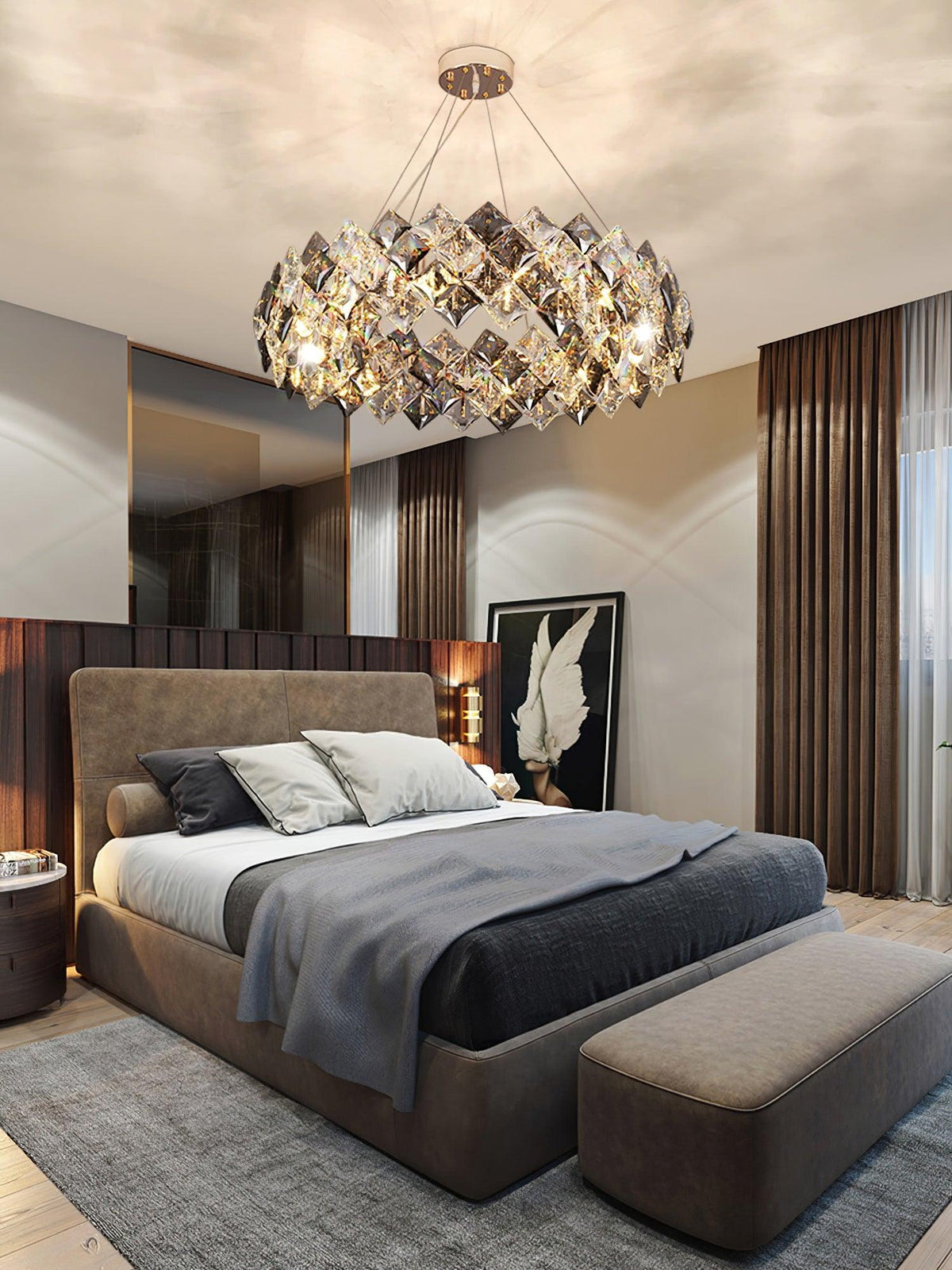 Luxenine lampadario Tondo in Cristallo con LED Oro