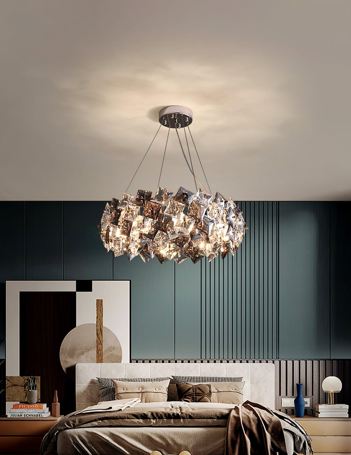 Luxenine lampadario Tondo in Cristallo con LED Oro