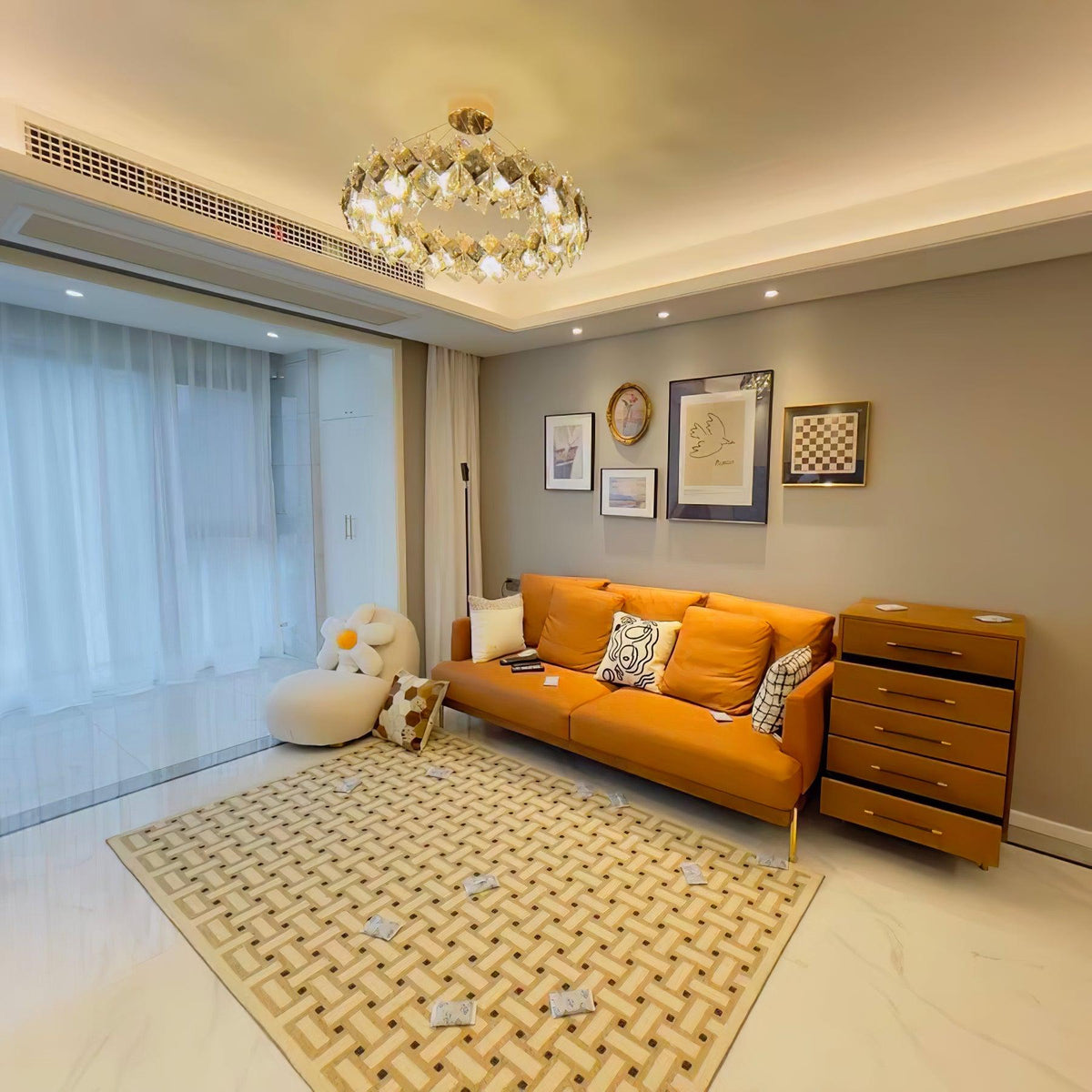 Luxenine lampadario Tondo in Cristallo con LED Oro