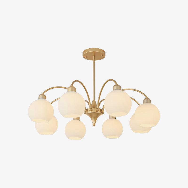 Zusk lampadario in vetro scultoreo dorato moderno 8 luci