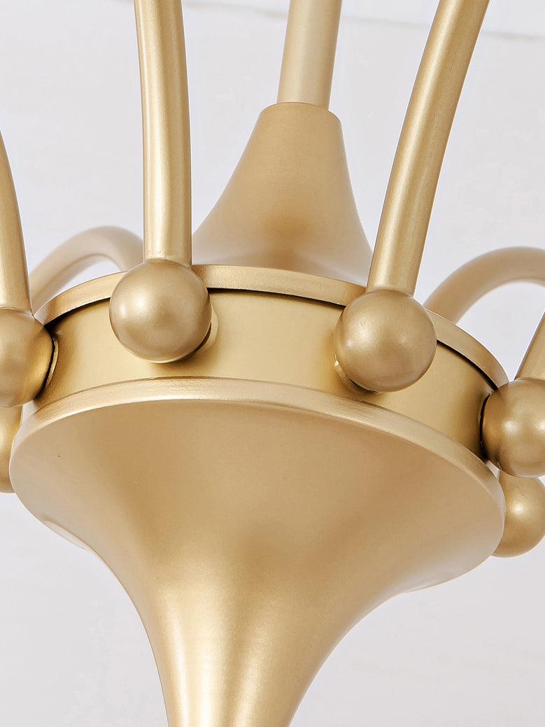 Zusk lampadario in vetro scultoreo dorato moderno 8 luci