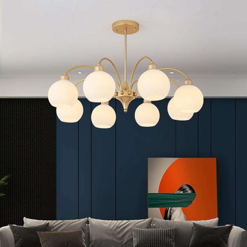 Zusk lampadario in vetro scultoreo dorato moderno 8 luci