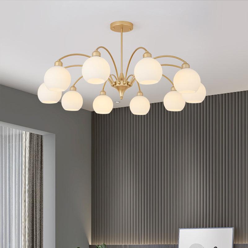 Zusk lampadario in vetro scultoreo dorato moderno 8 luci