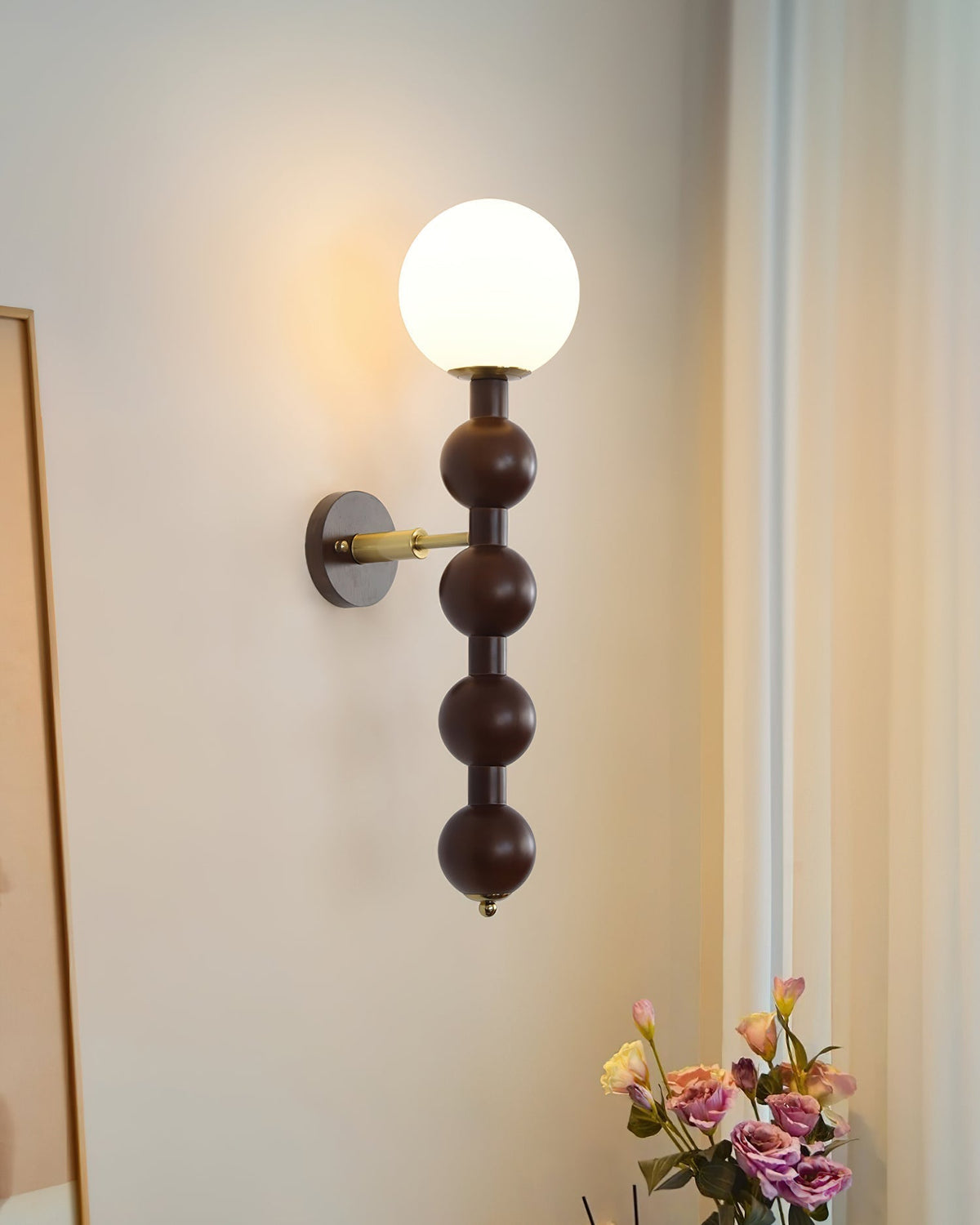 Lampada da parete Gourd in legno, metallo e vetro Stile moderno