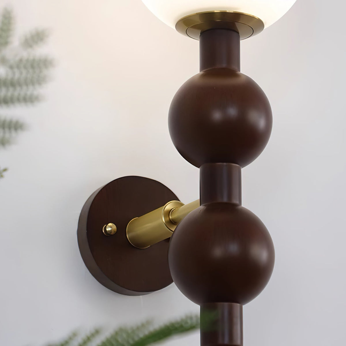 Lampada da parete Gourd in legno, metallo e vetro Stile moderno
