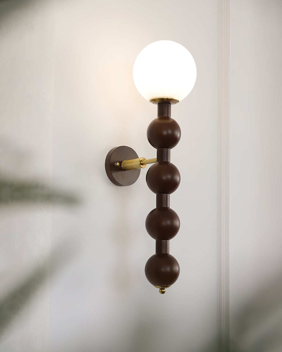 Lampada da parete Gourd in legno, metallo e vetro Stile moderno