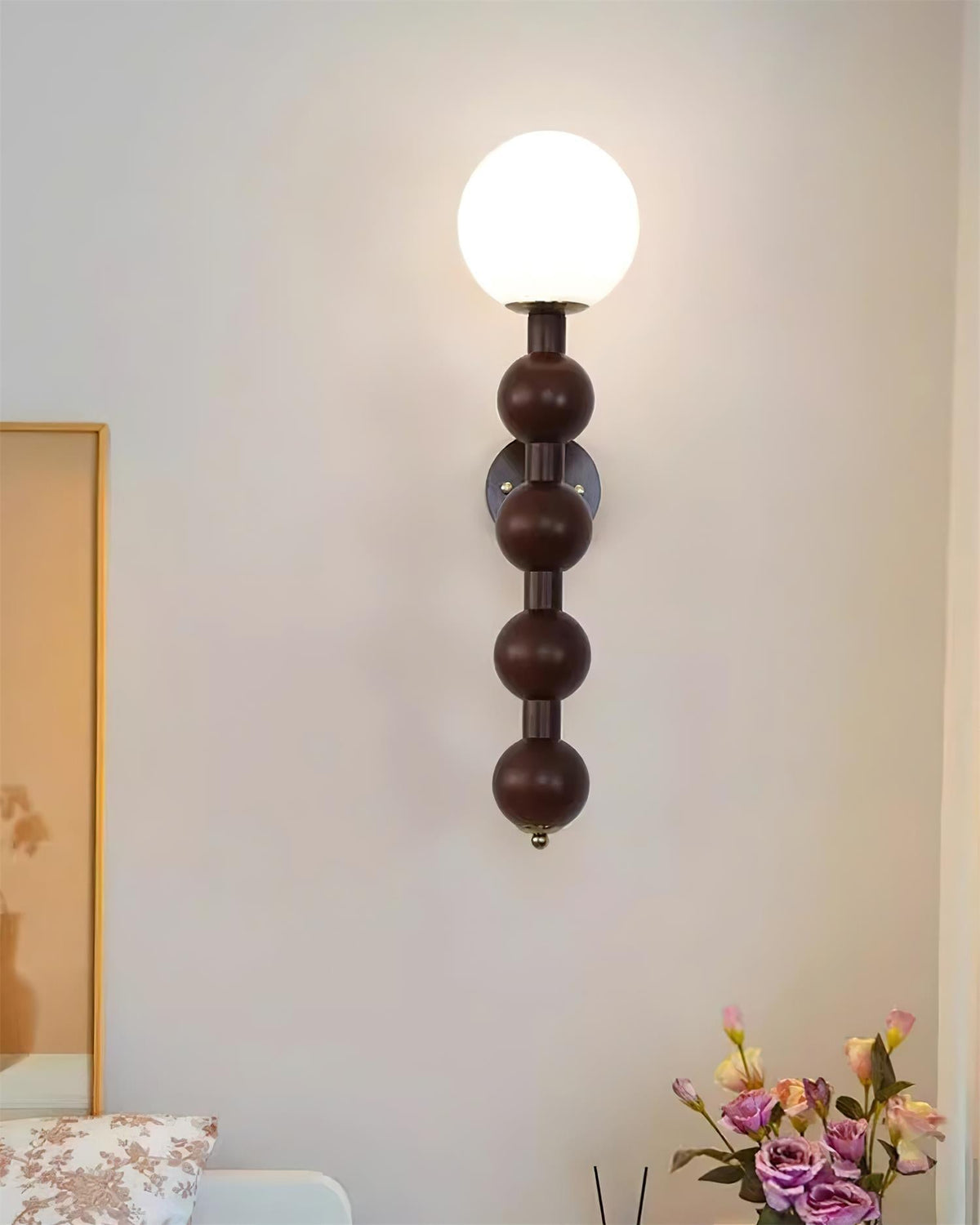 Lampada da parete Gourd in legno, metallo e vetro Stile moderno