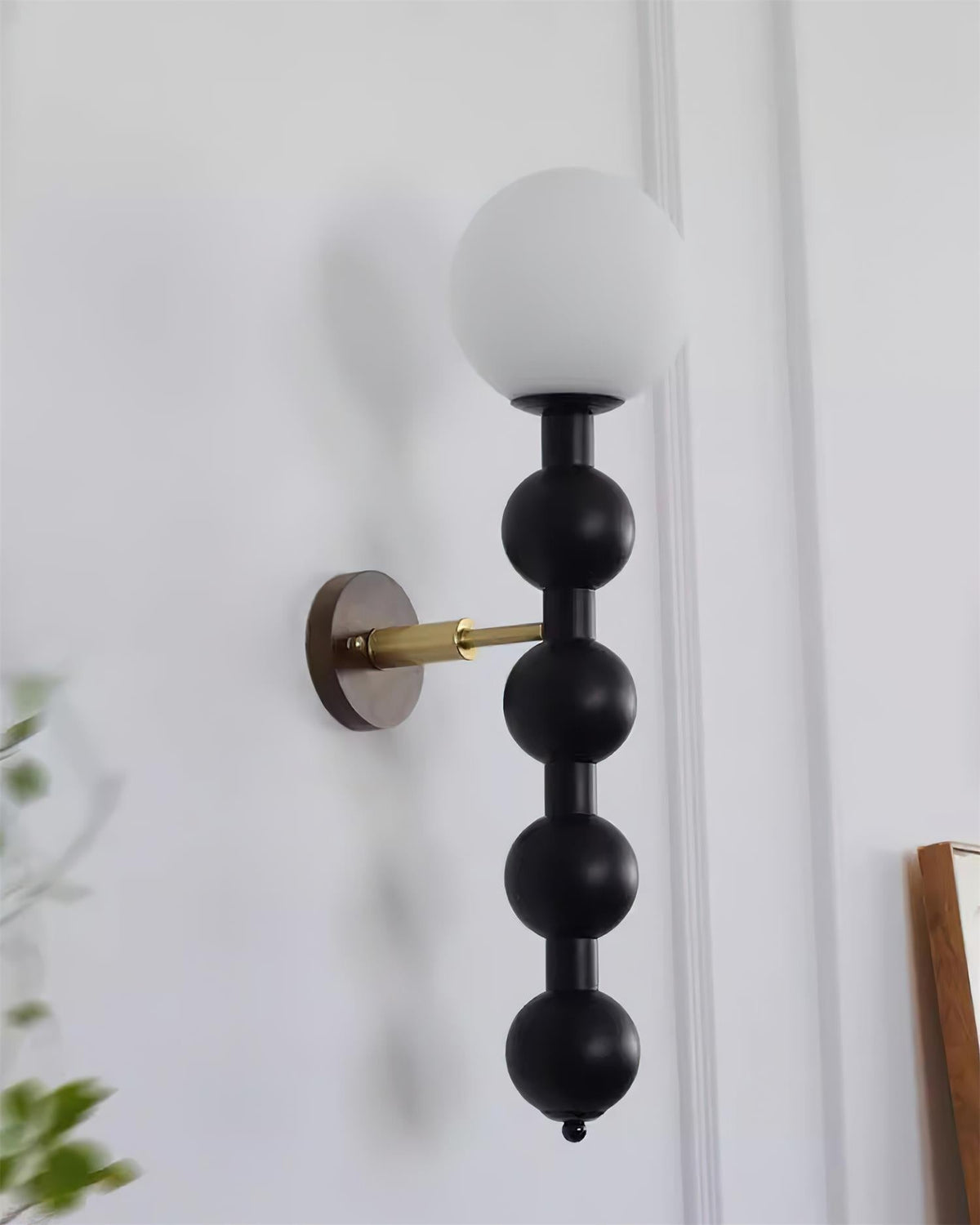 Lampada da parete Gourd in legno, metallo e vetro Stile moderno