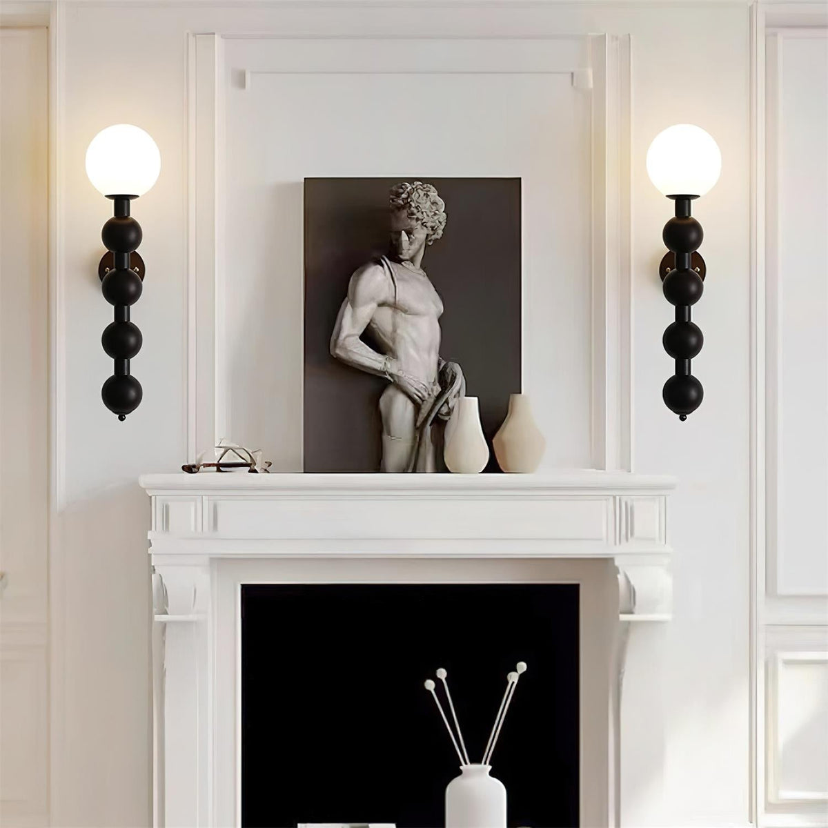 Lampada da parete Gourd in legno, metallo e vetro Stile moderno