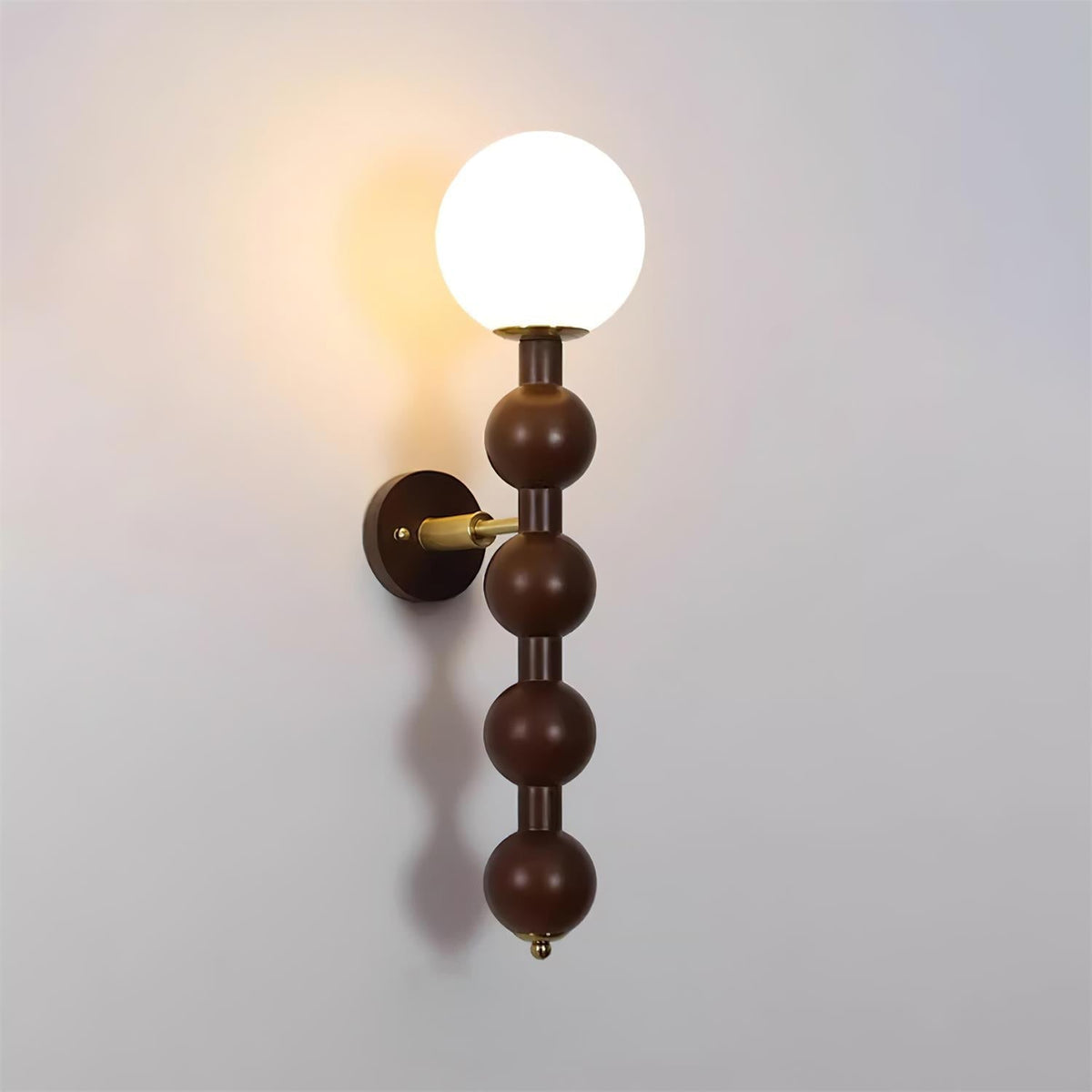 Lampada da parete Gourd in legno, metallo e vetro Stile moderno