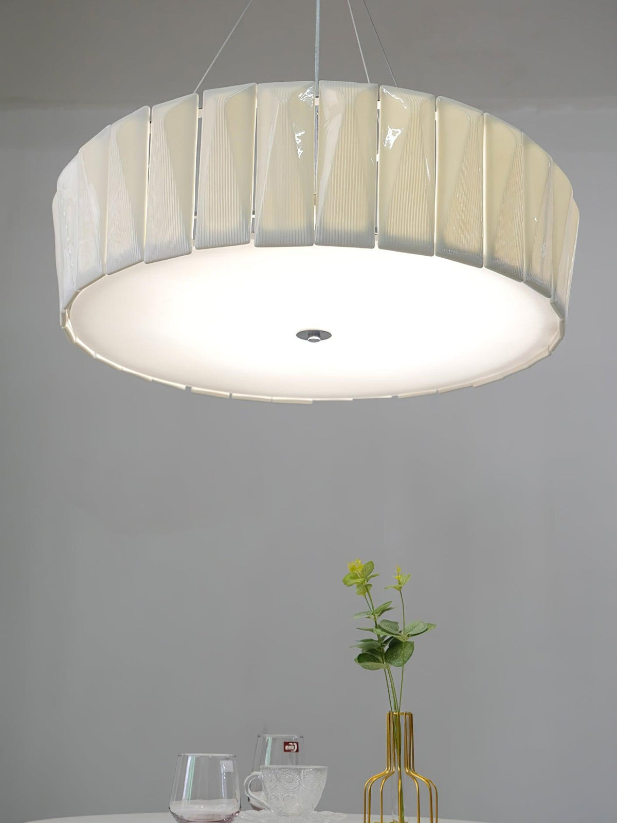 Vaeliora lampada a sospensione in Ceramica con Finitura Ribbed
