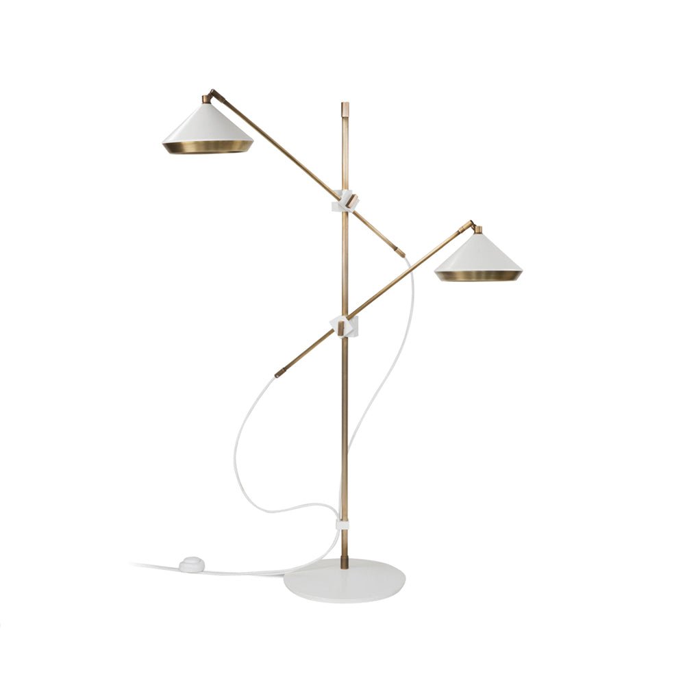 Mylirir lampada da terra Art Deco in ottone
