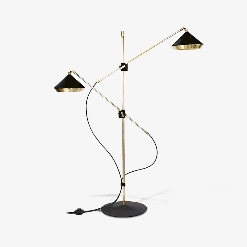 Mylirir lampada da terra Art Deco in ottone