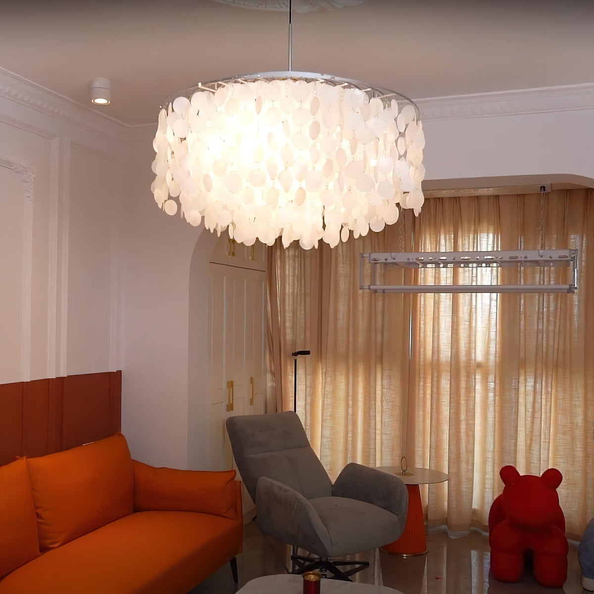 Rivena lampada a sospensione Guscio Tondo Anello