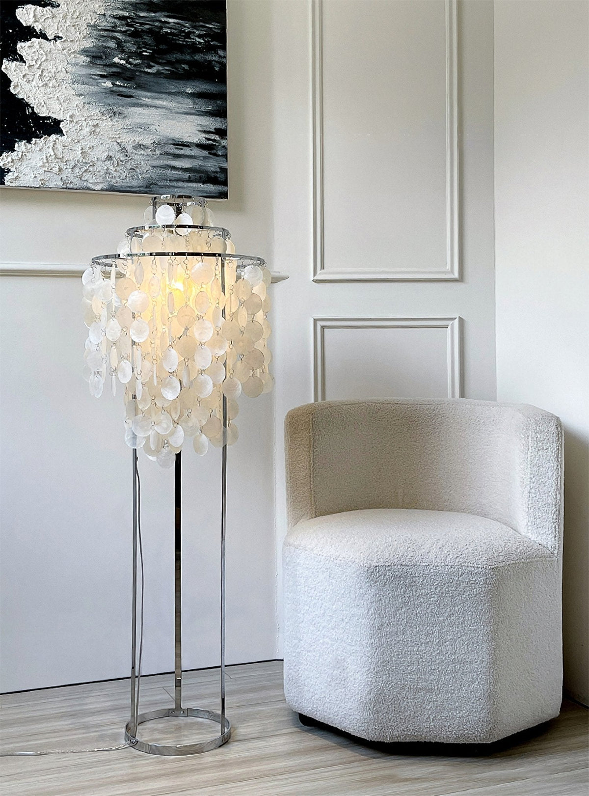 Wern lampada da terra Glam vetro