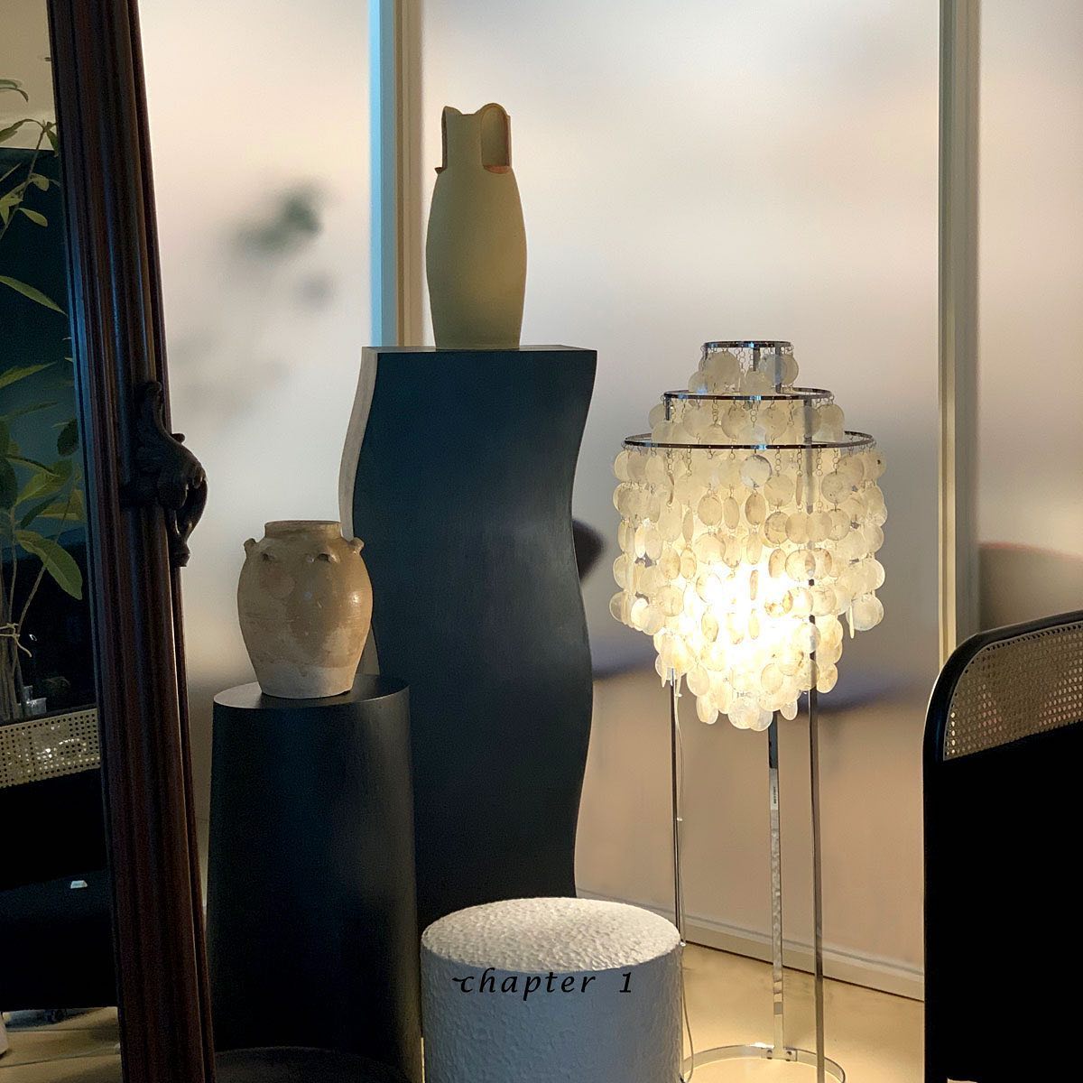 Wern lampada da terra Glam vetro