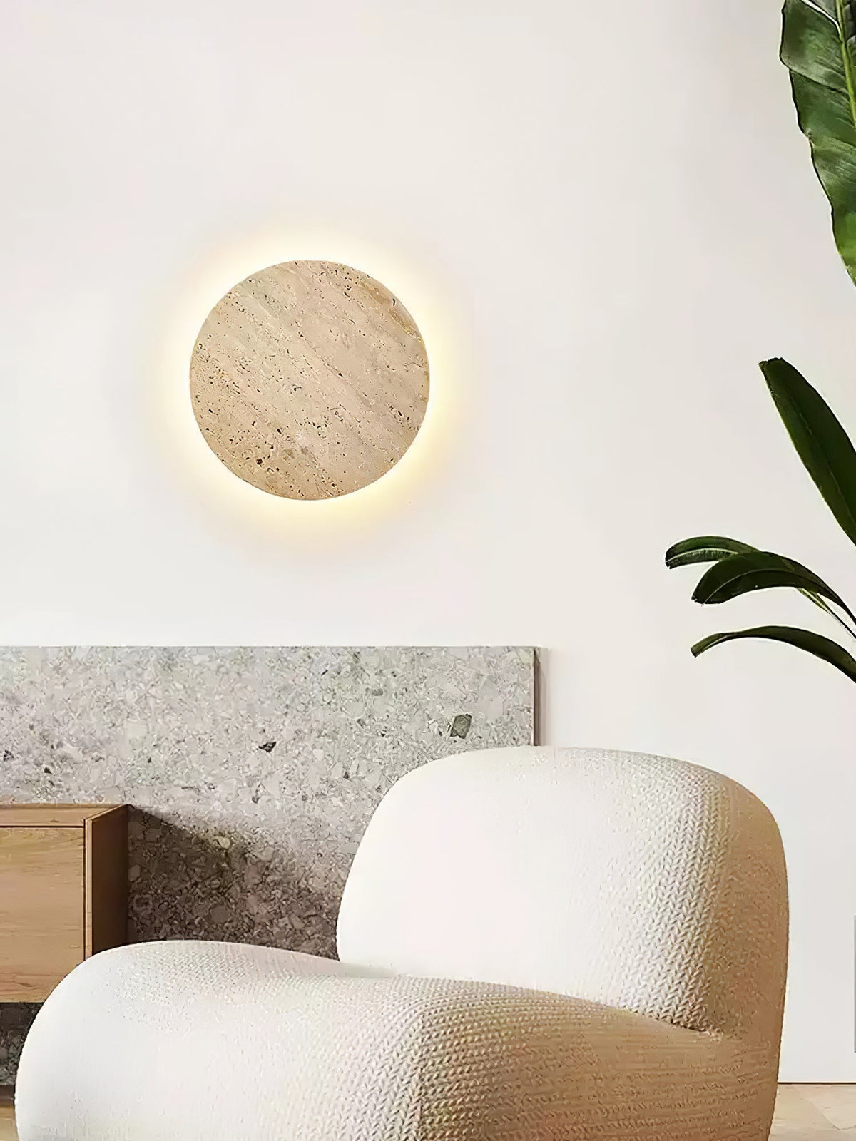 Artale lampada da parete in travertino Giallo