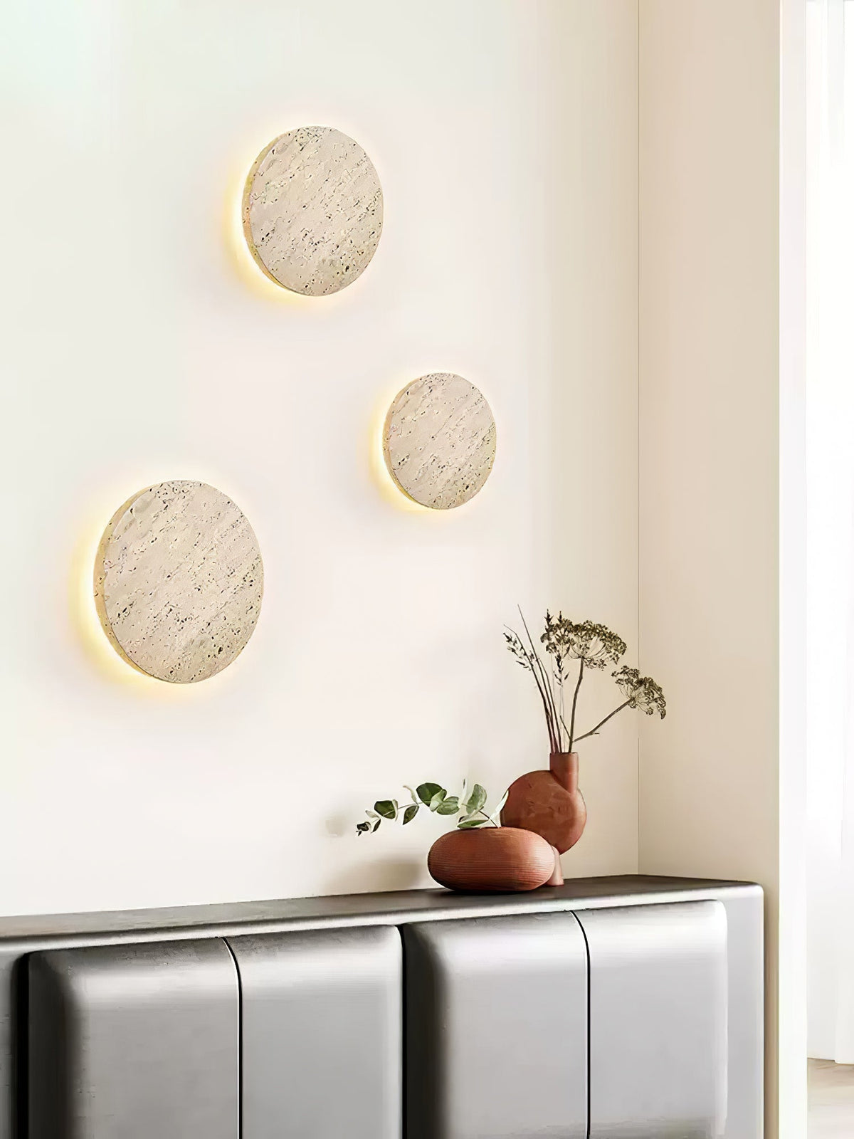 Artale lampada da parete in travertino Giallo