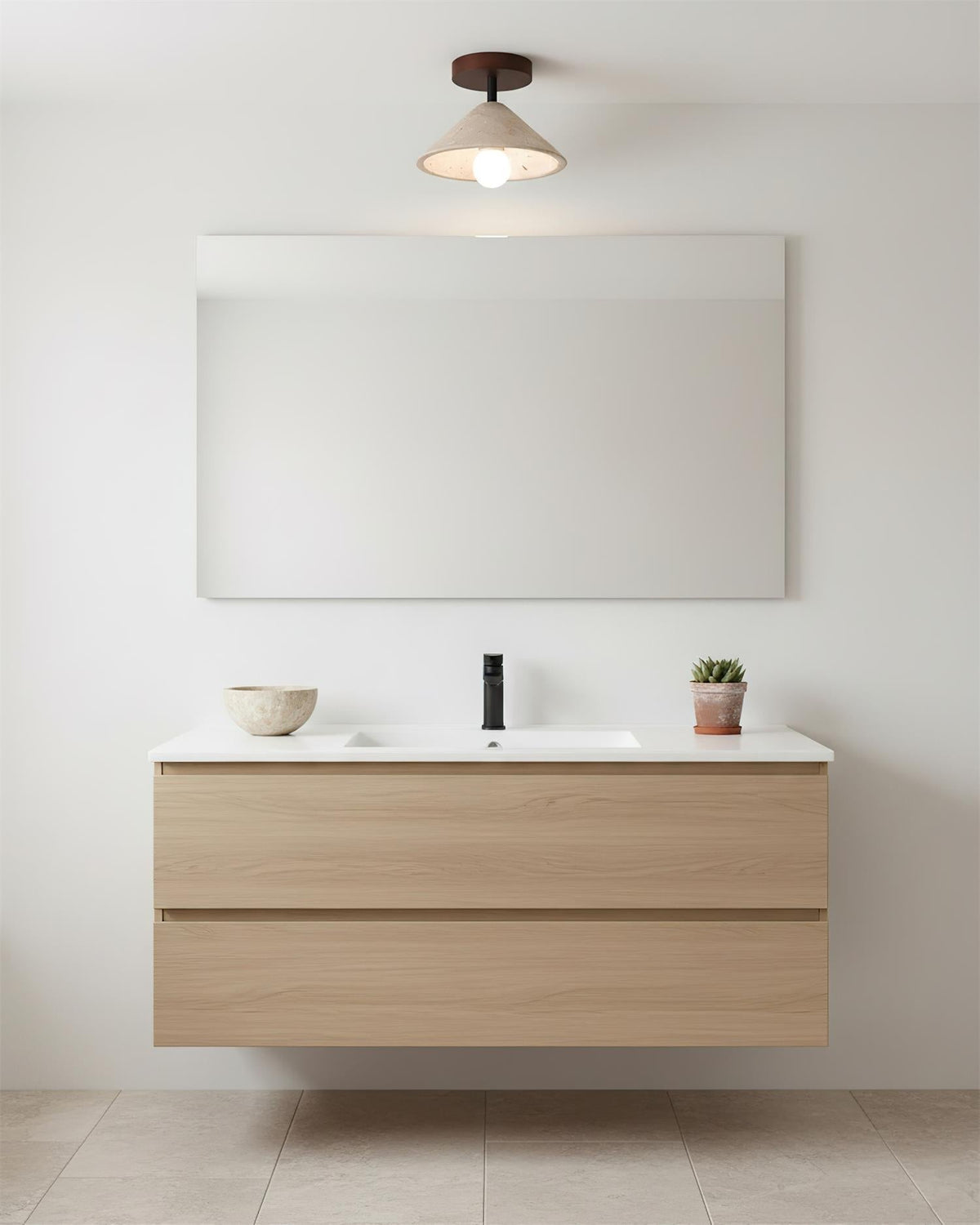 Valorian lampada da soffitto in travertino