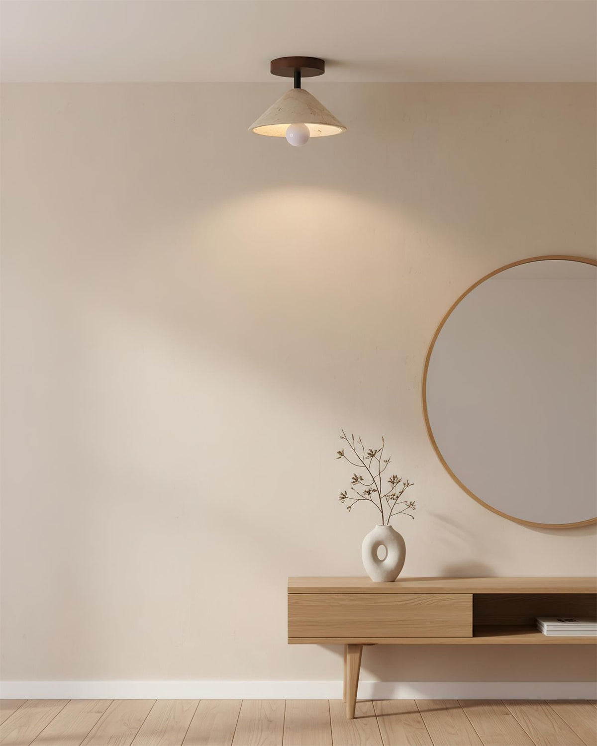 Valorian lampada da soffitto in travertino