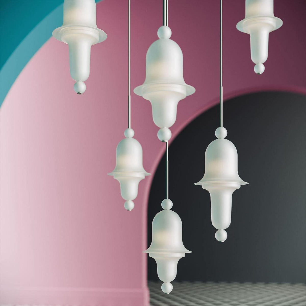 Calaeus lampada a sospensione in vetro artistico nordico