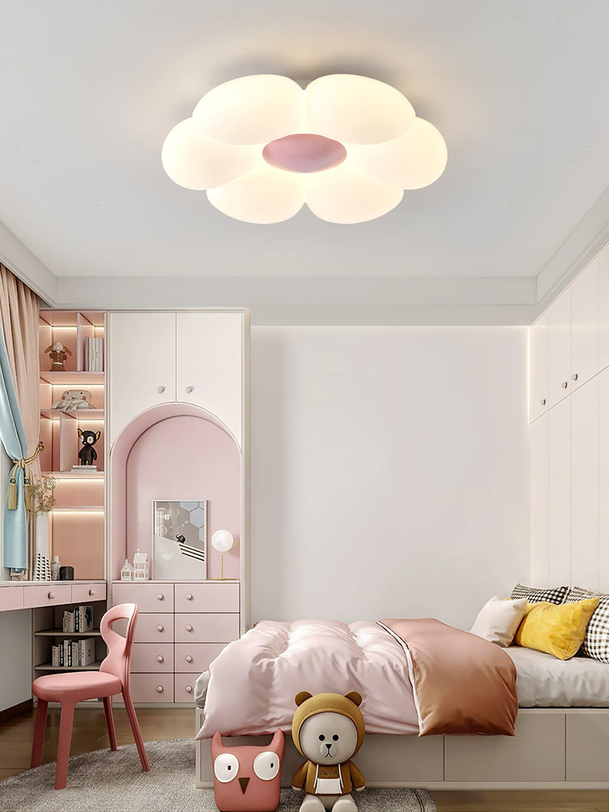 Liorinella lampada da soffitto a forma di fiore a sei petali per camera da letto bambini
