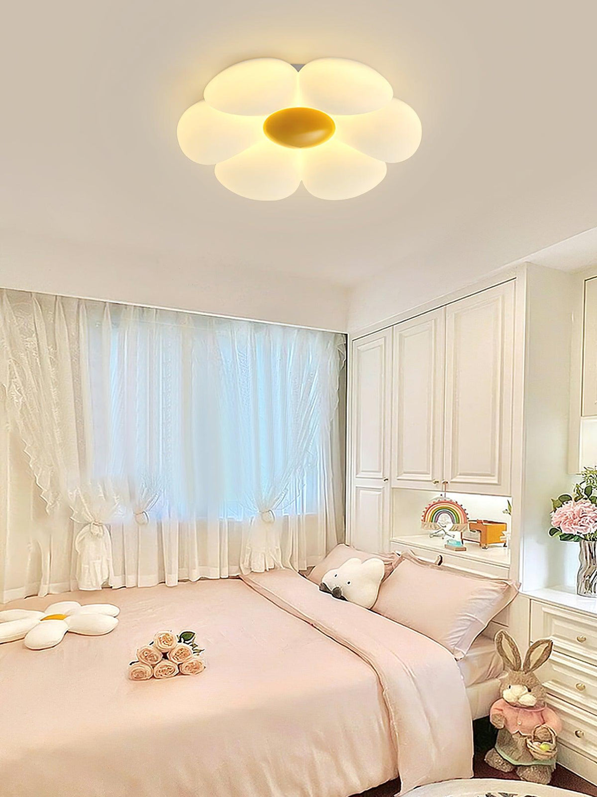 Liorinella lampada da soffitto a forma di fiore a sei petali per camera da letto bambini