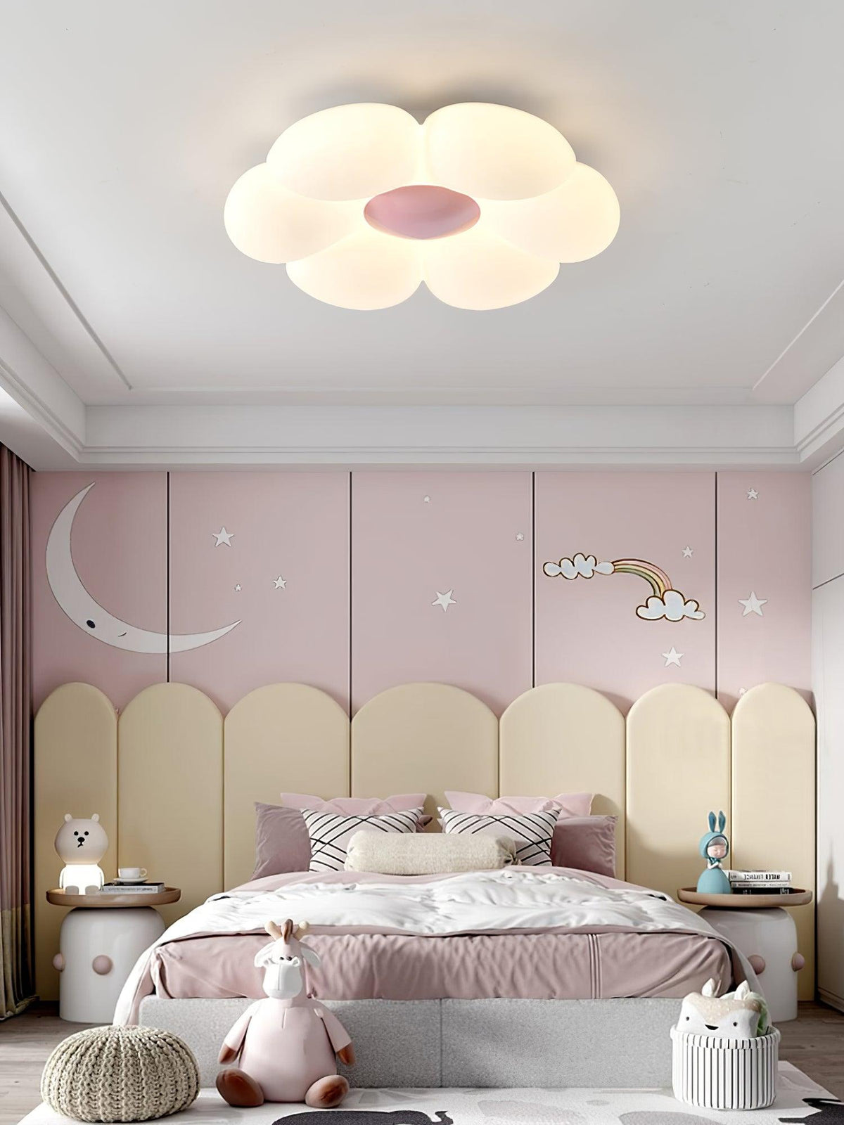 Liorinella lampada da soffitto a forma di fiore a sei petali per camera da letto bambini