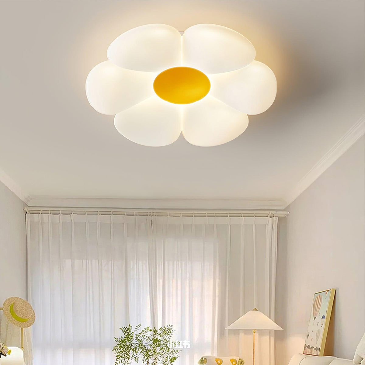 Liorinella lampada da soffitto a forma di fiore a sei petali per camera da letto bambini