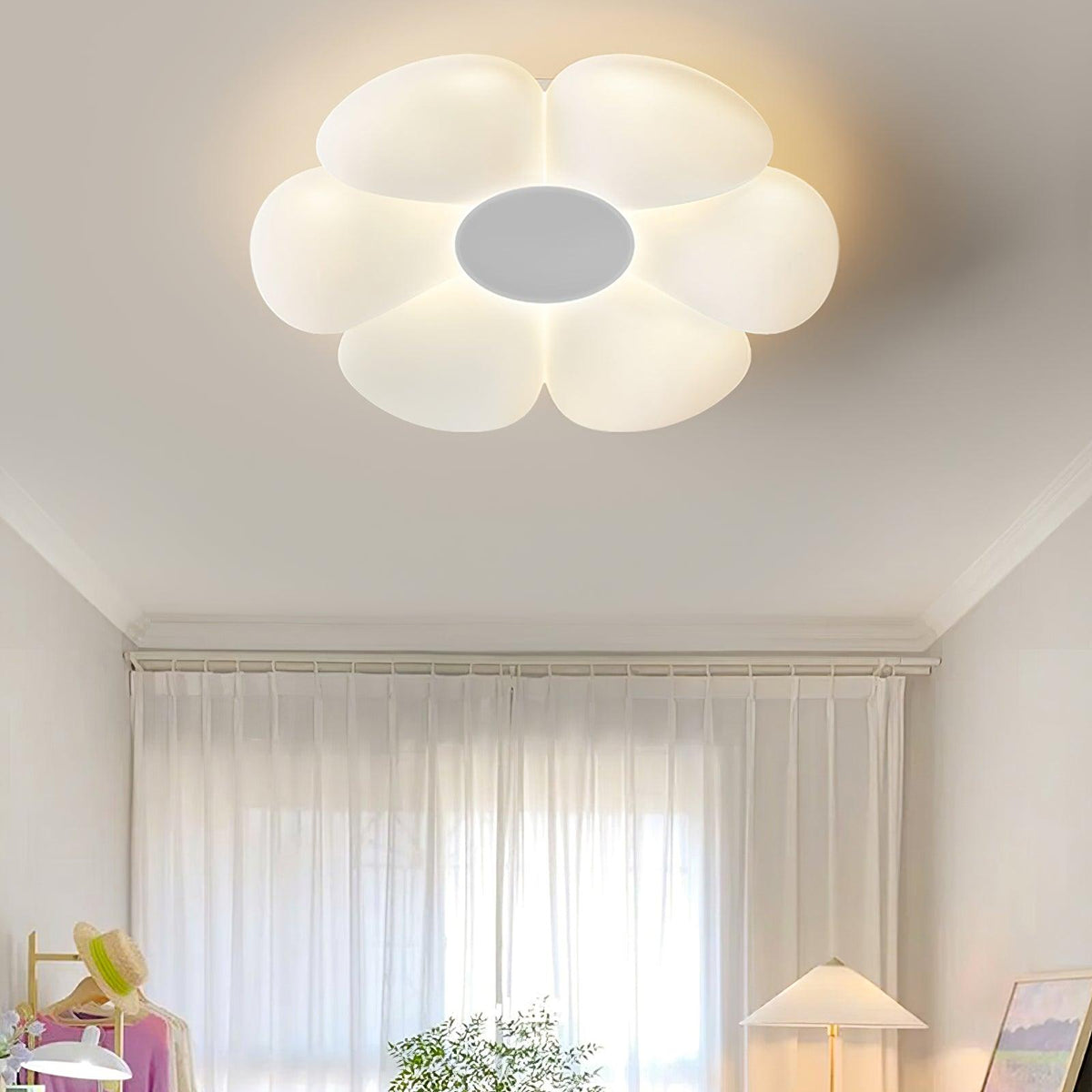 Liorinella lampada da soffitto a forma di fiore a sei petali per camera da letto bambini