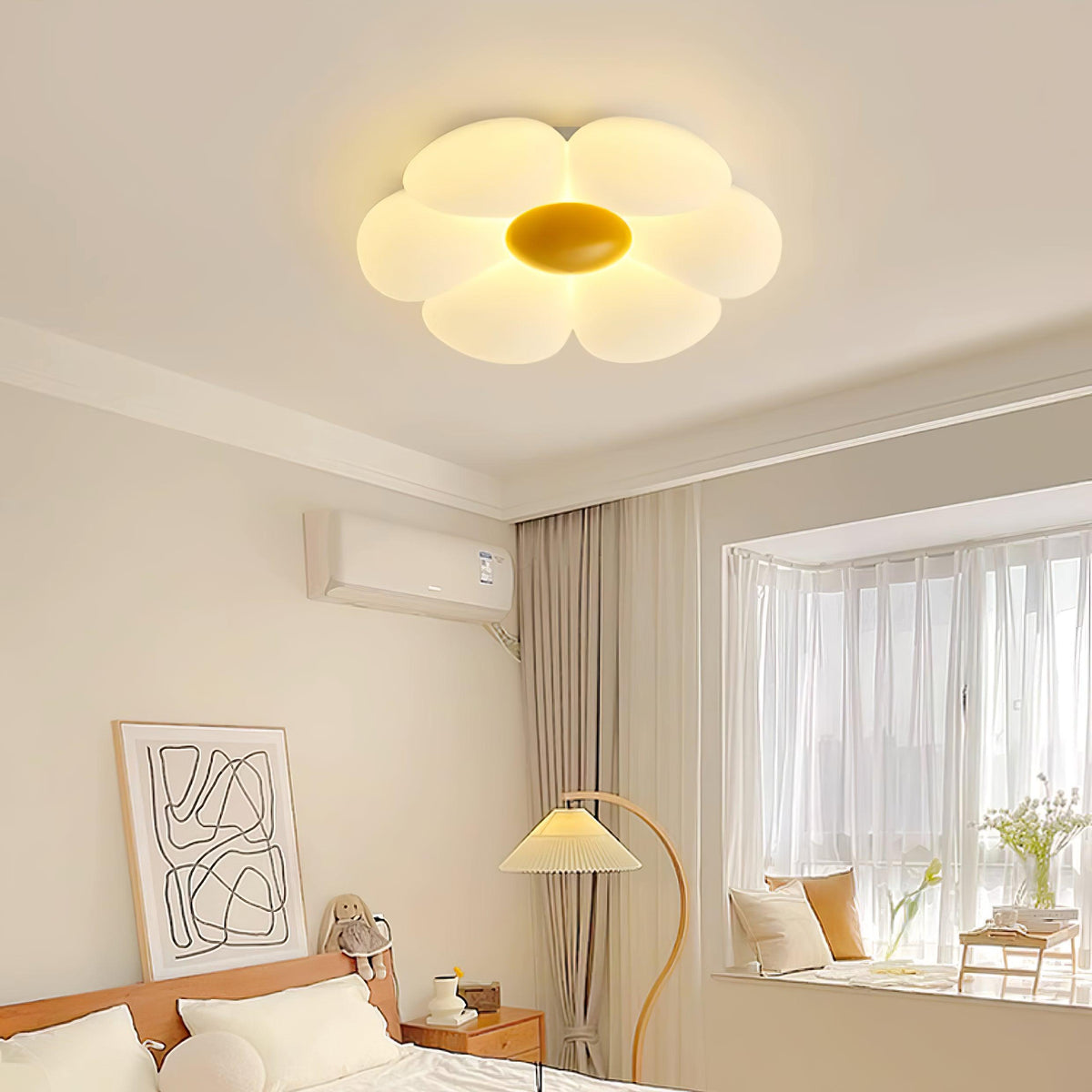 Liorinella lampada da soffitto a forma di fiore a sei petali per camera da letto bambini