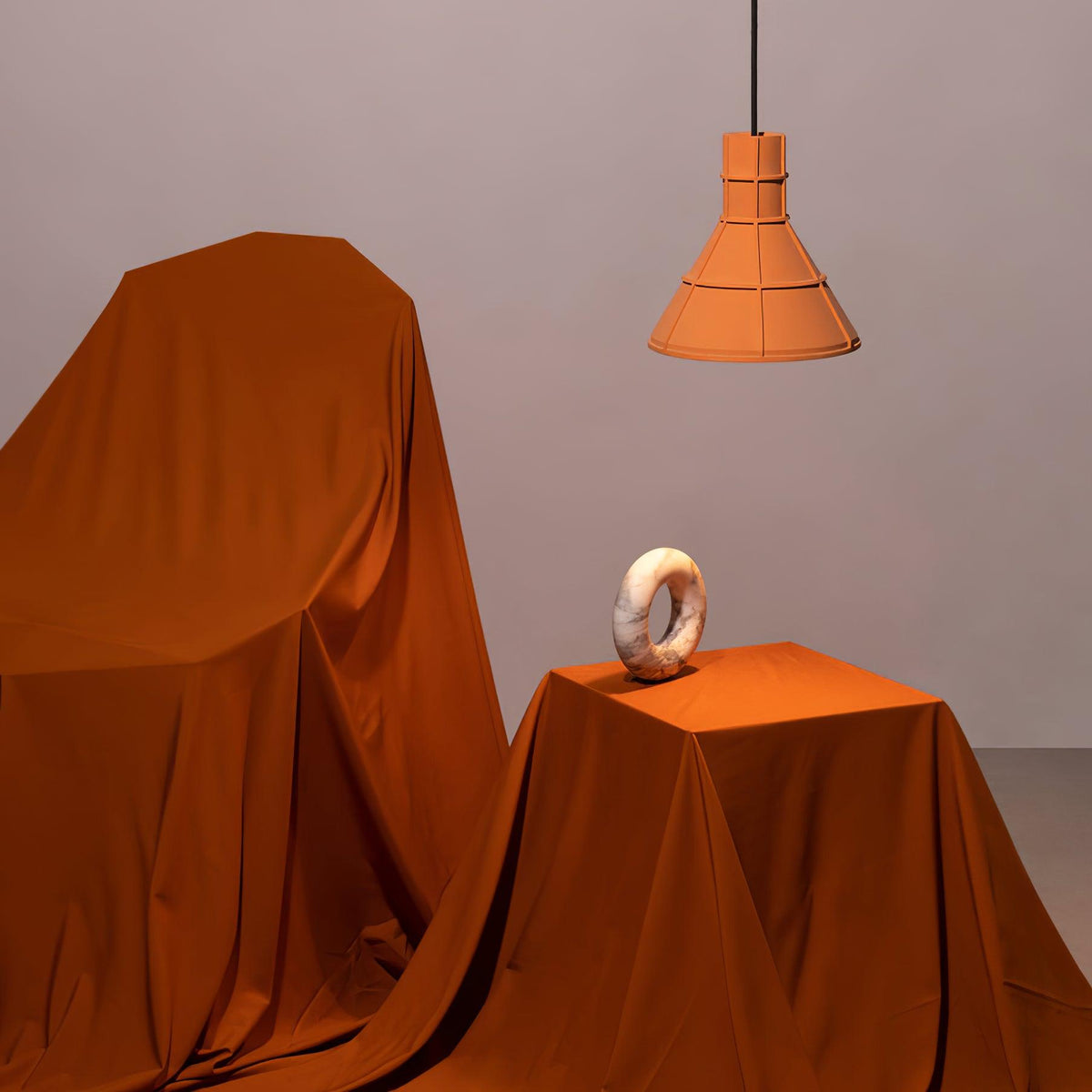 Marnie lampada a sospensione Cemento moderno Terracotta