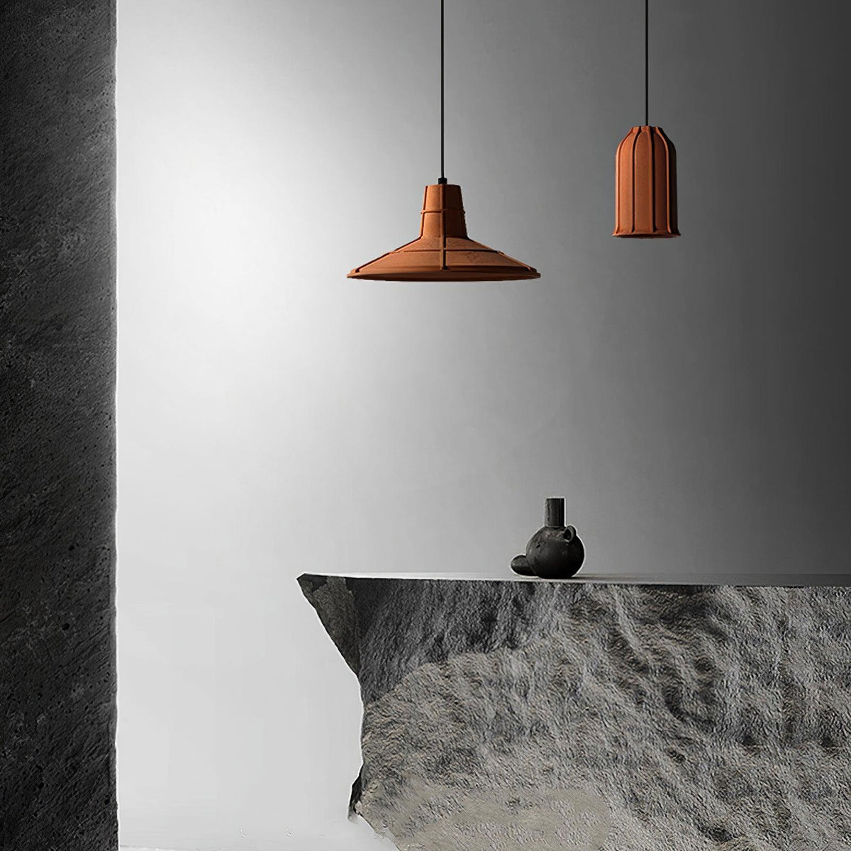 Marnie lampada a sospensione Cemento moderno Terracotta