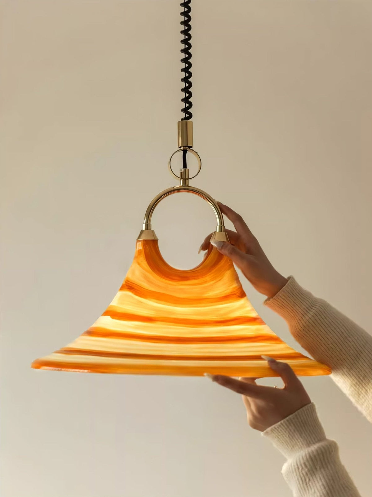 Aurmiros lampada a sospensione moderna minimalista con Paralume in vetro a Spirale