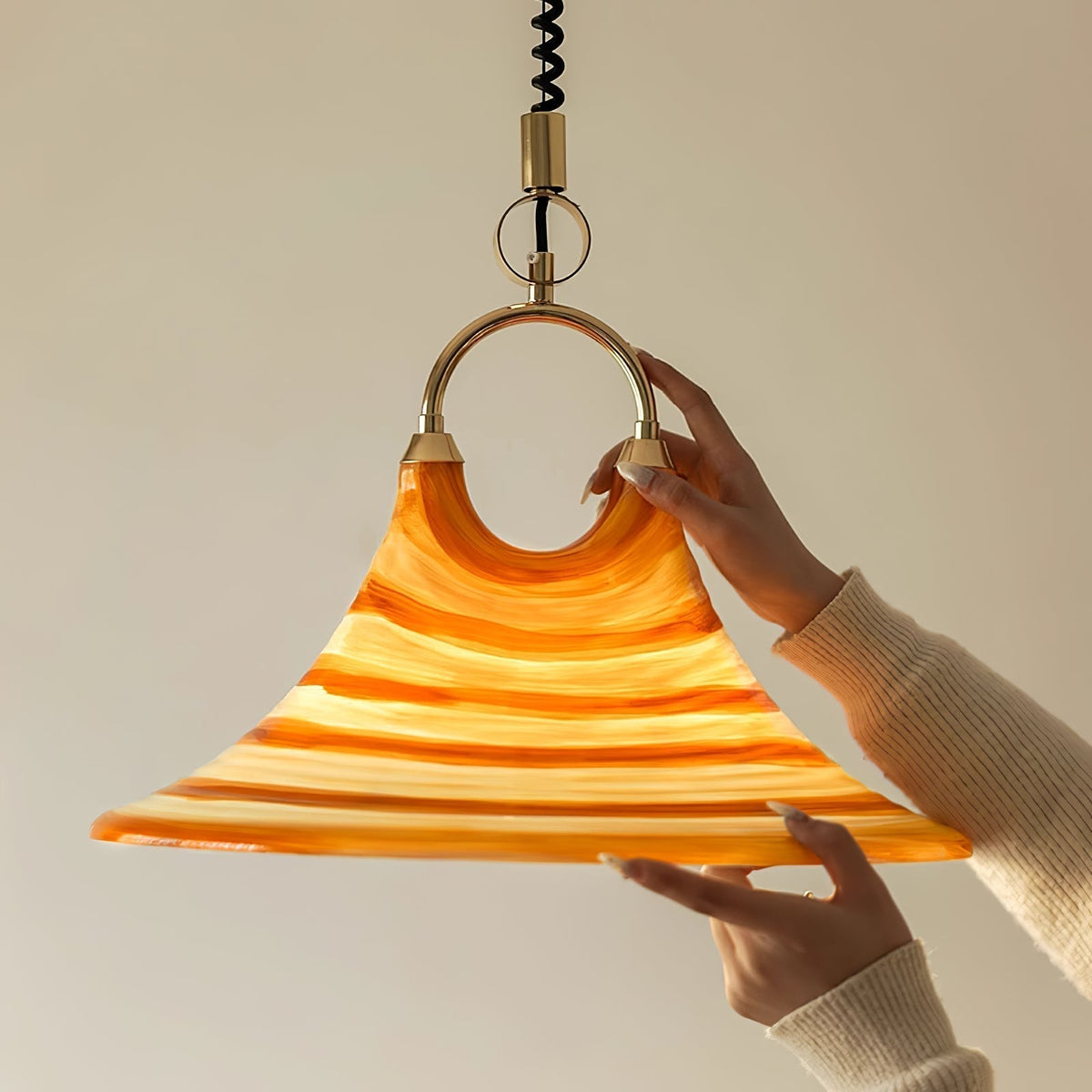 Aurmiros lampada a sospensione moderna minimalista con Paralume in vetro a Spirale