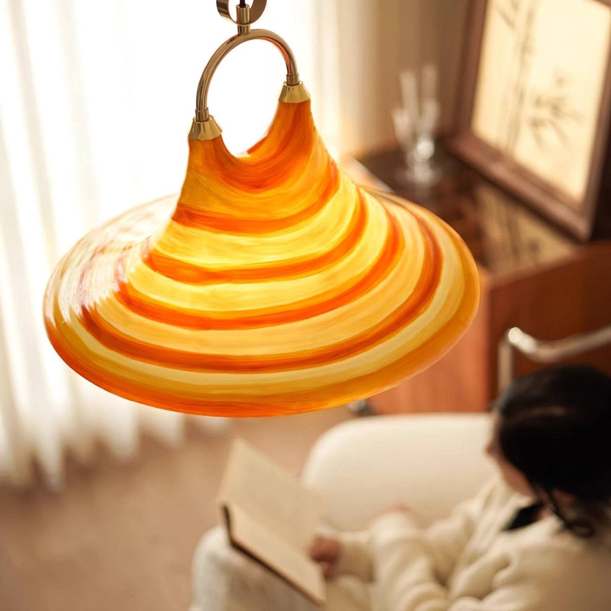 Aurmiros lampada a sospensione moderna minimalista con Paralume in vetro a Spirale