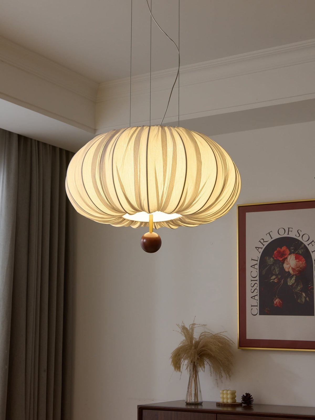 Vasilen lampada da soffitto Premium Art Balloon in legno e tessuto a globo