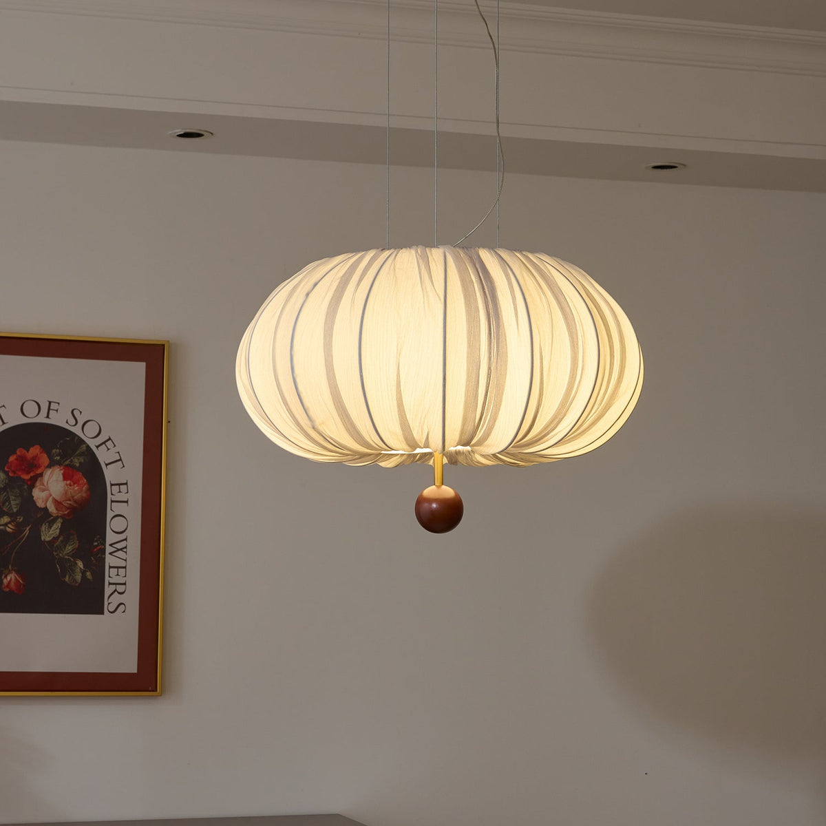 Vasilen lampada da soffitto Premium Art Balloon in legno e tessuto a globo