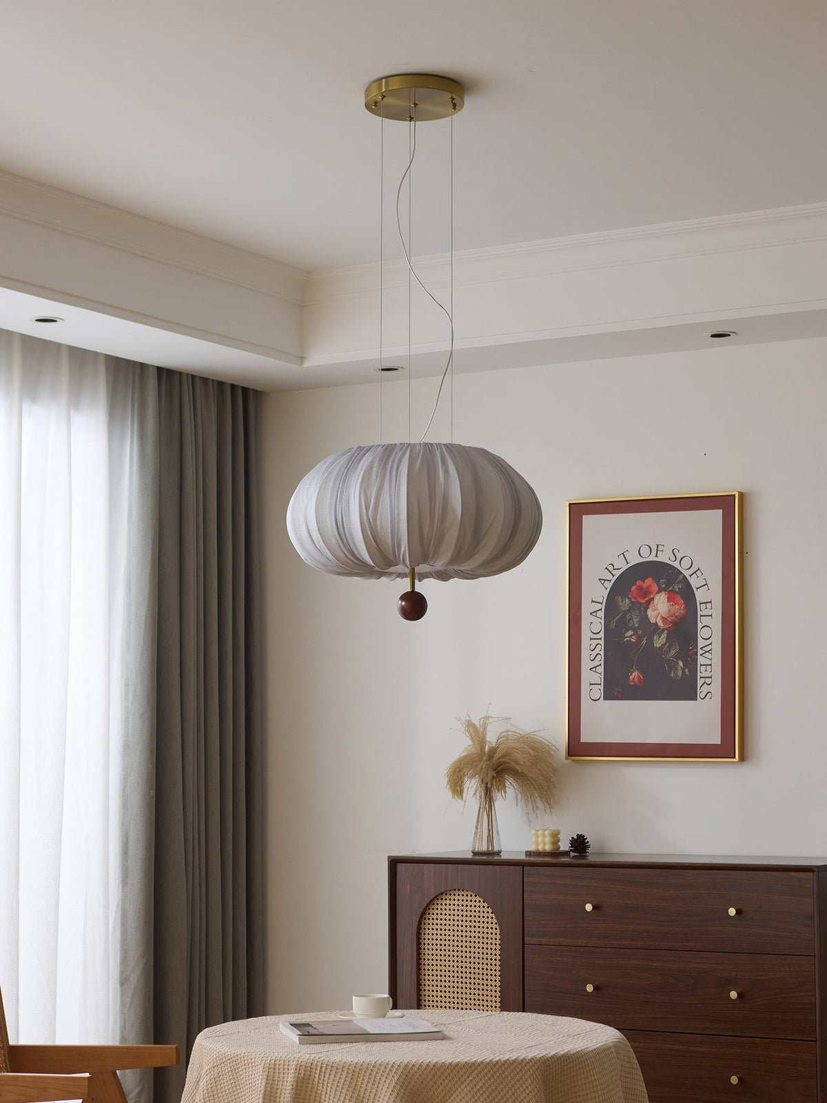 Vasilen lampada da soffitto Premium Art Balloon in legno e tessuto a globo